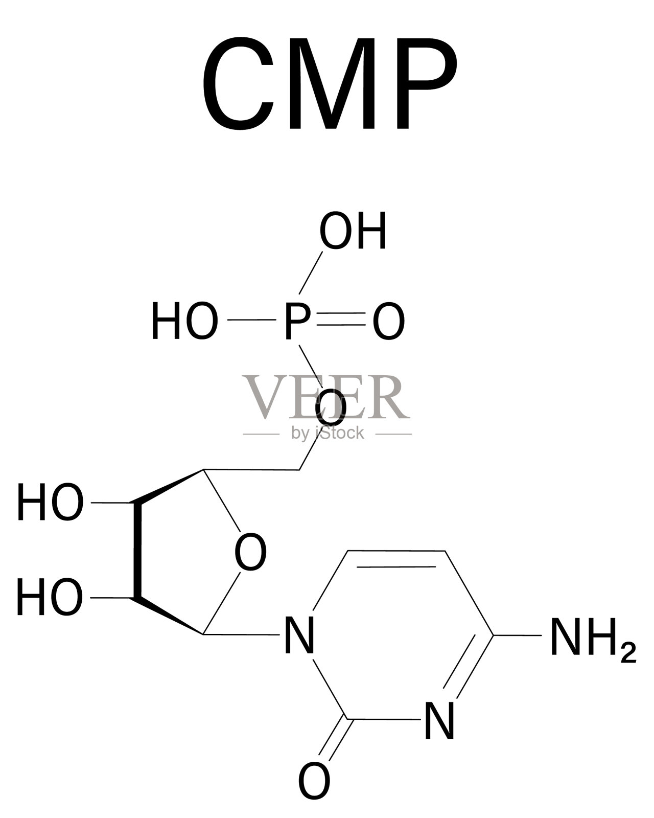 胞苷RNA构建块分子式插画图片素材