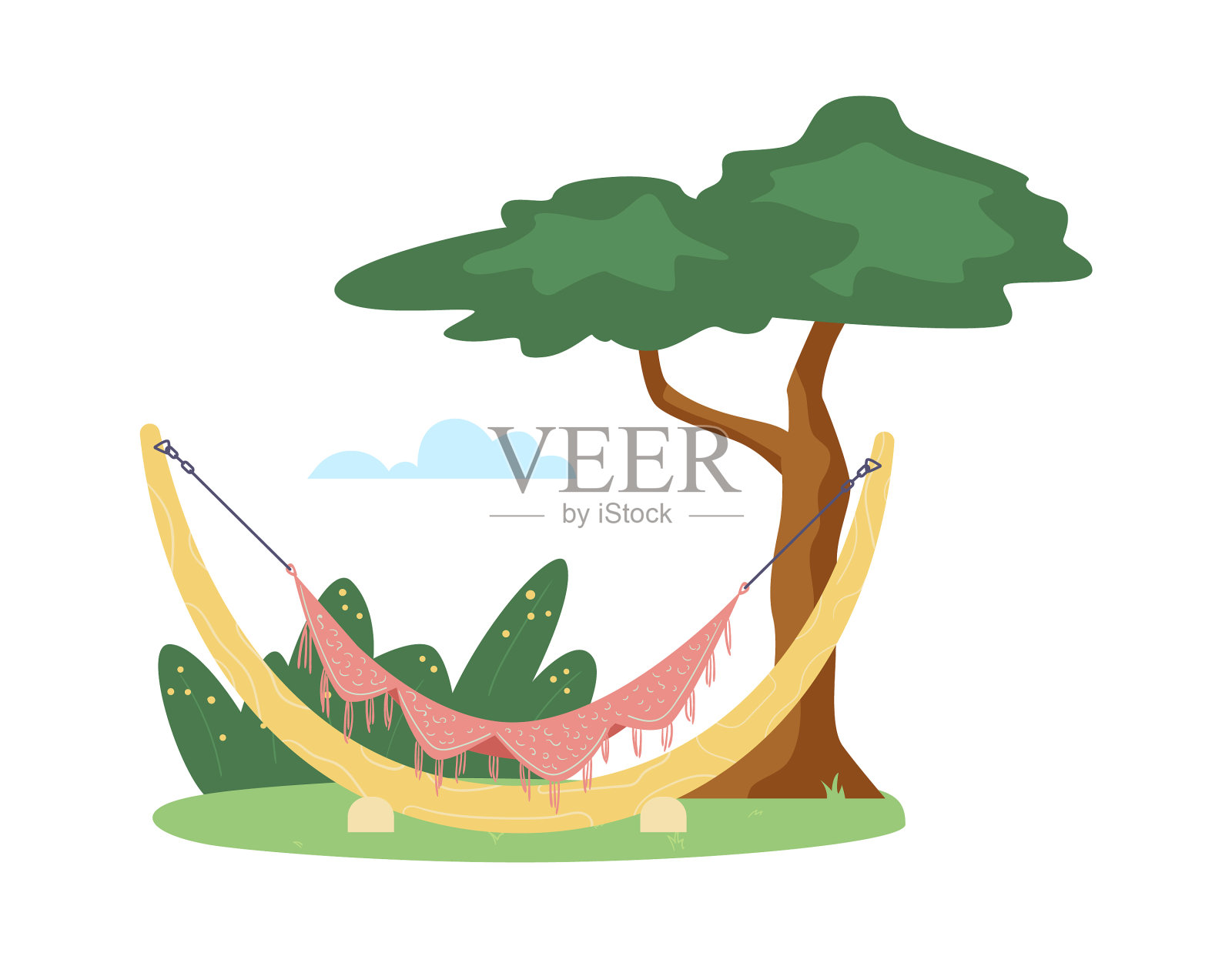 帆布吊床家具在花园公寓设计元素图片