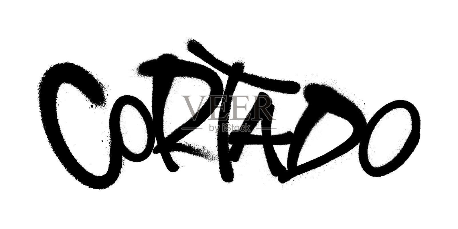 喷可塔多字体涂鸦与过度喷雾剂设计元素图片