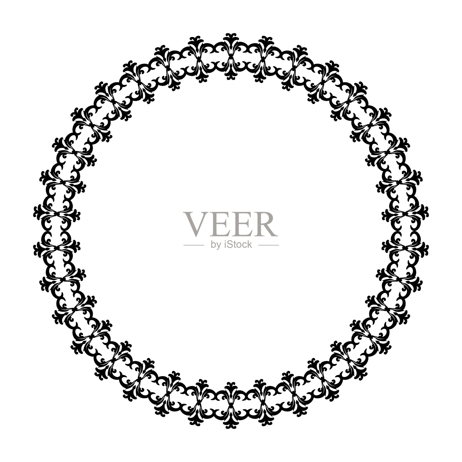 东方装饰形式的圆形框架设计元素图片