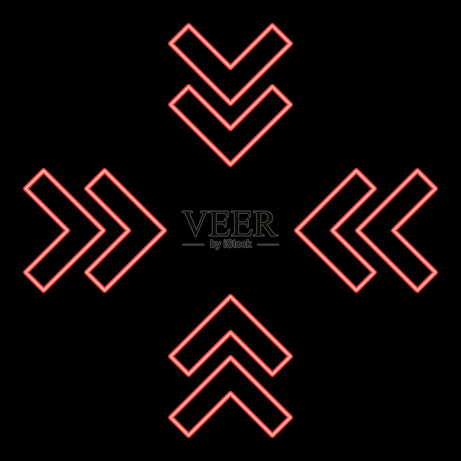 霓虹灯瞄准或由红色箭头瞄准插画图片素材