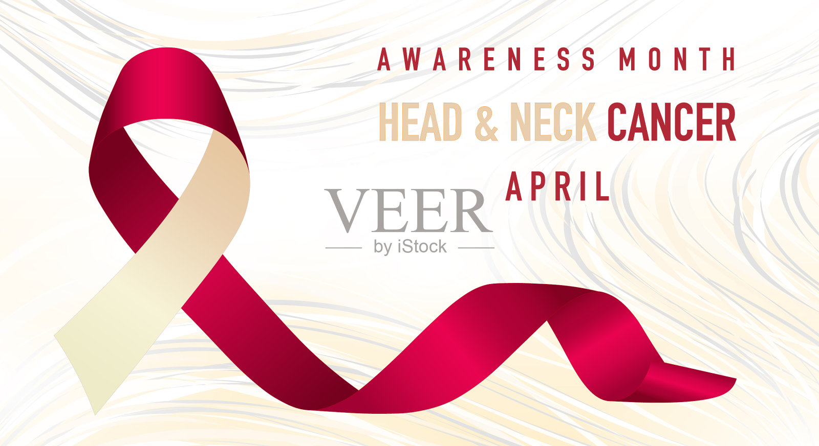 头颈部癌症意识书法海报插画图片素材