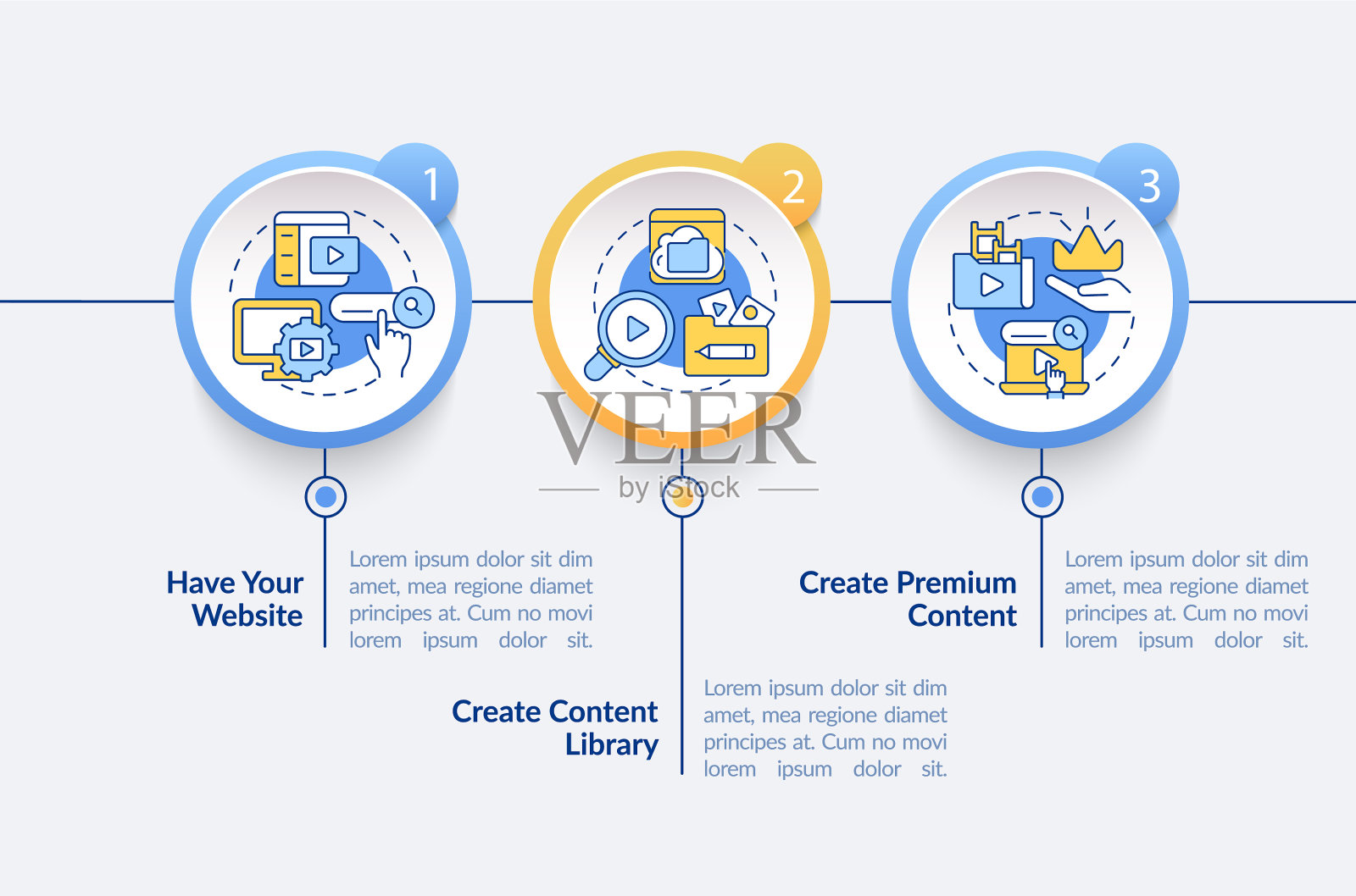 视频点播圈信息图模板插画图片素材