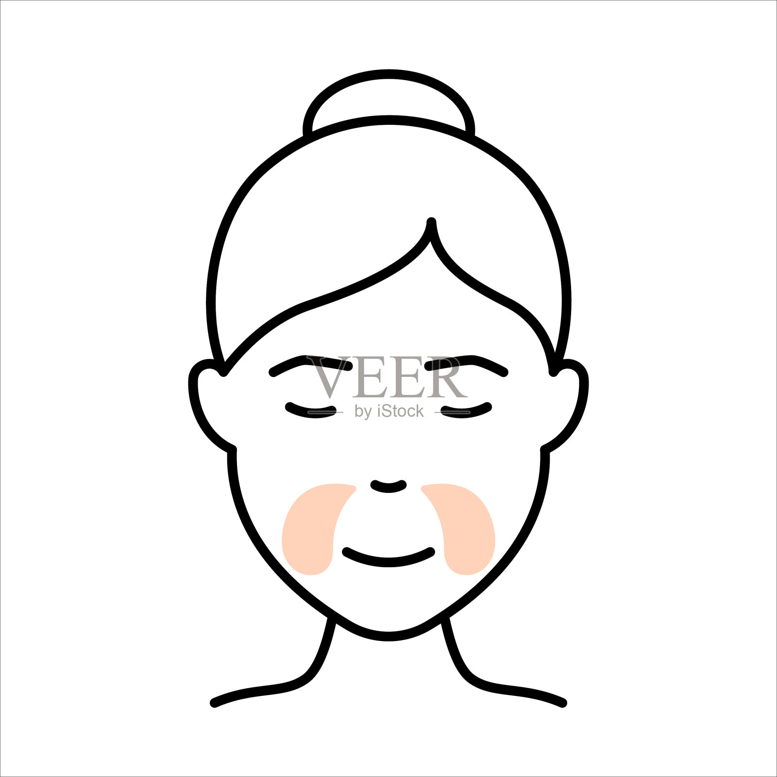 女孩用凝胶贴片线图标眼罩设计元素图片