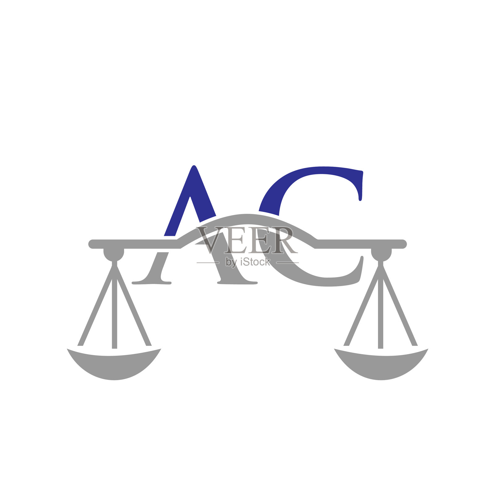 律师事务所字母ac标志设计律师正义法插画图片素材