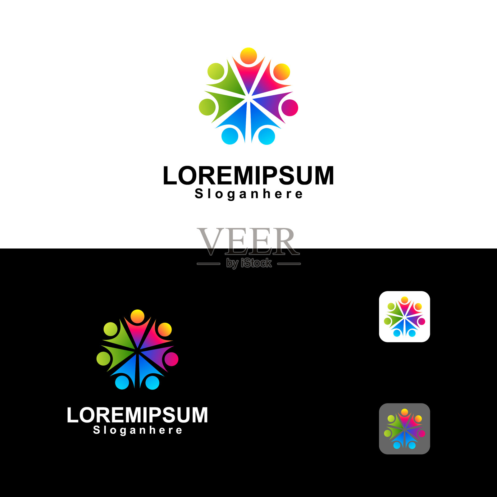 商业标志色彩斑斓插画图片素材