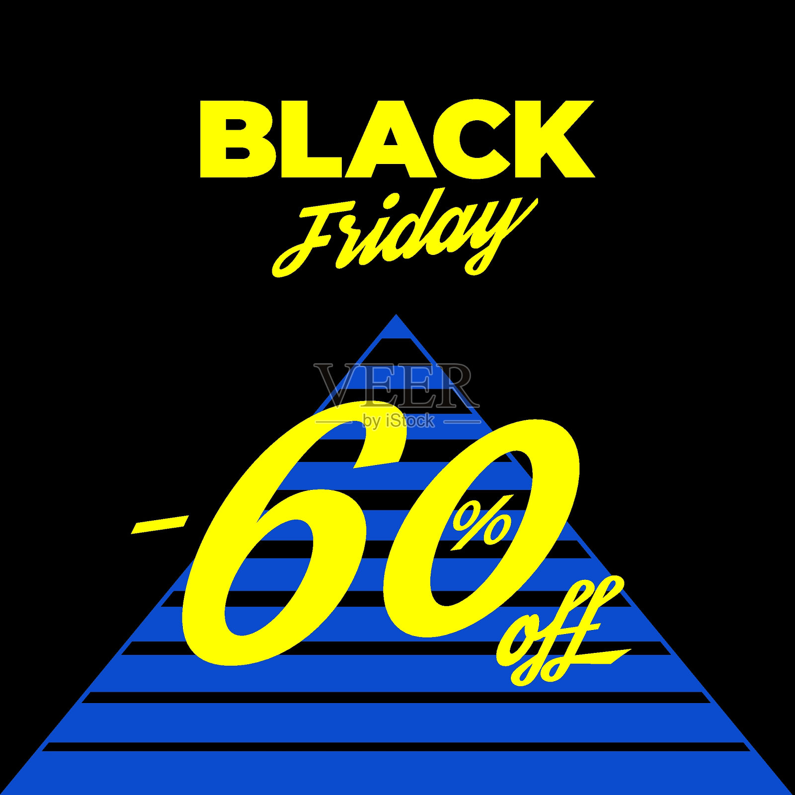 星期五的折扣最高可达六折。插画图片素材