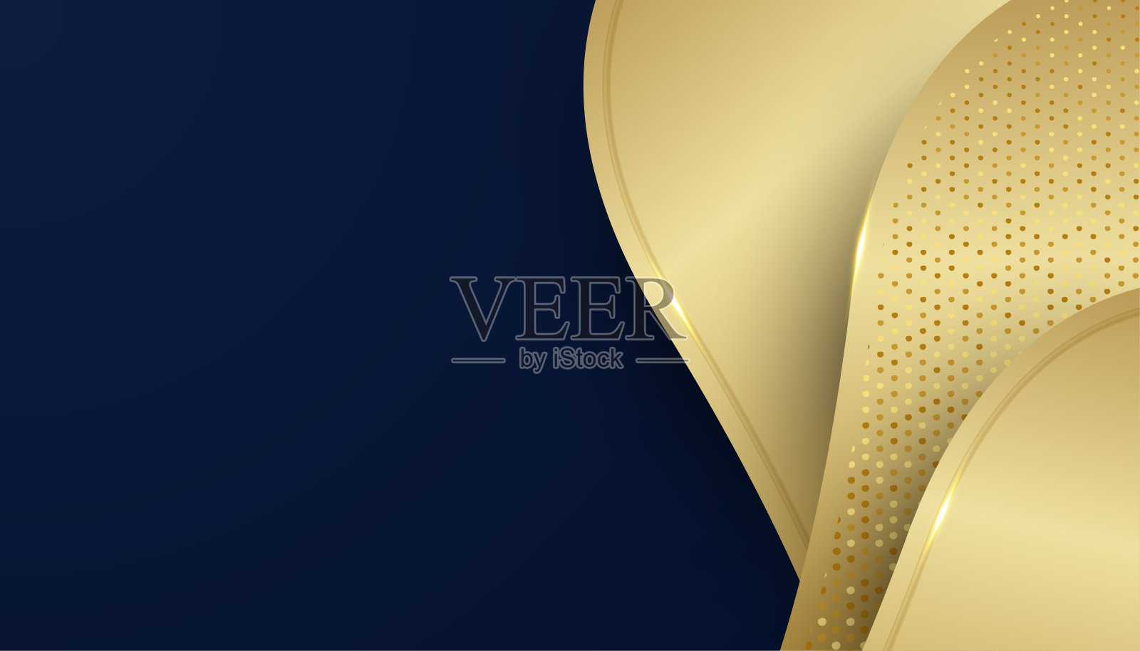 抽象背景蓝色和金色梯度。现代蓝色抽象几何矩形框线背景介绍设计，横幅，宣传册，和名片插画图片素材