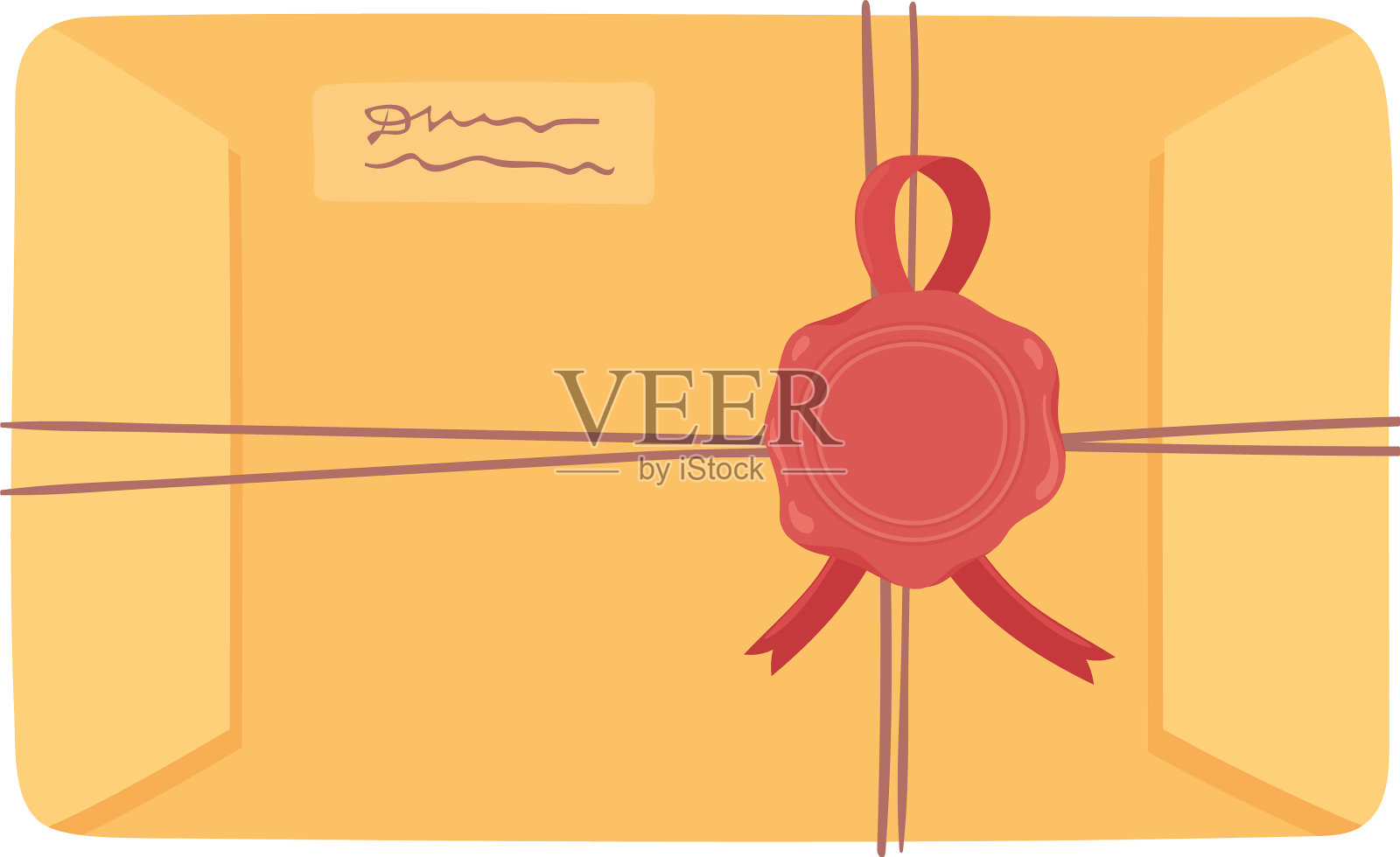 信封和封蜡设计元素图片