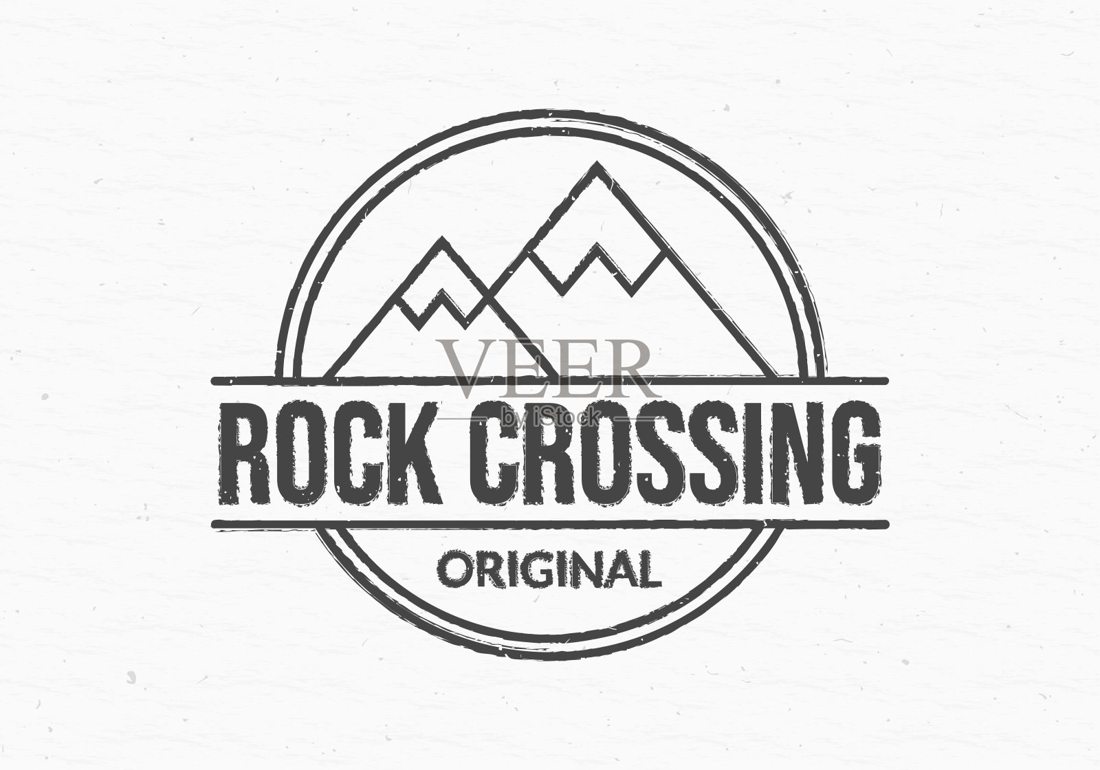 复古的徽章或标签。山狼籍的图标。复古邮票或印章设计。原创品牌圆形徽章，用于商业和时尚排版。矢量插图。设计元素图片