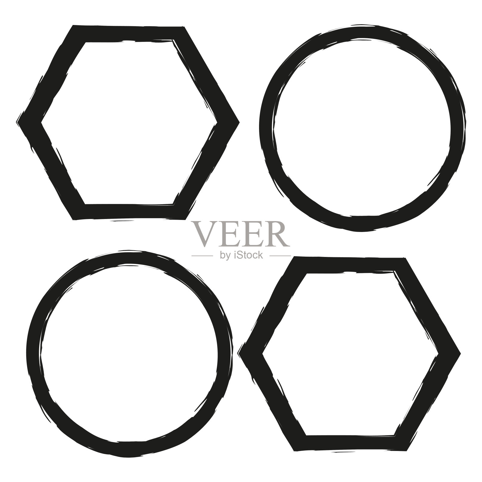 刷框架上的白色背景。油墨油漆刷渍。晶粒边界。边框架。矢量插图。股票的形象。插画图片素材