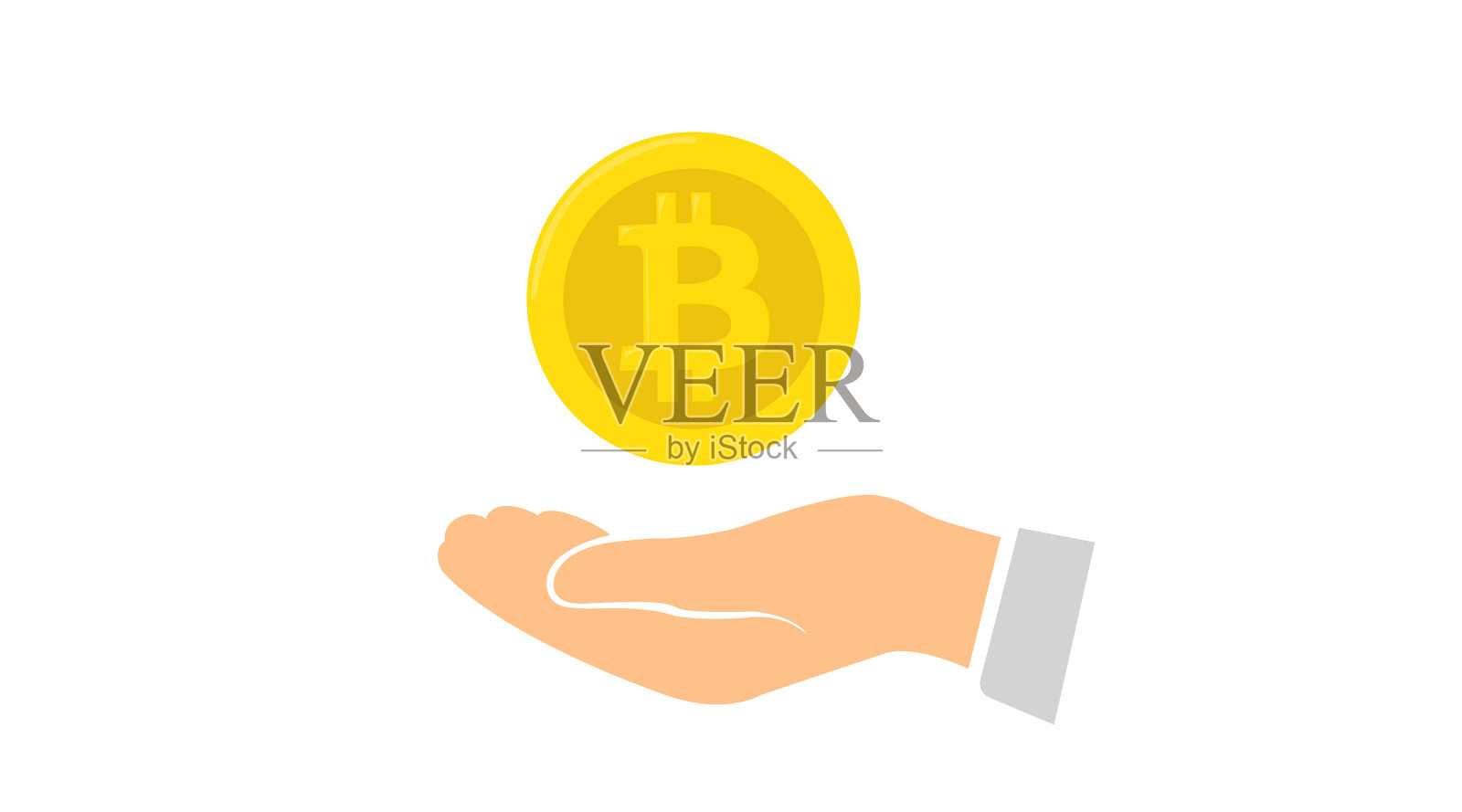 比特币在手中的图标设计元素图片