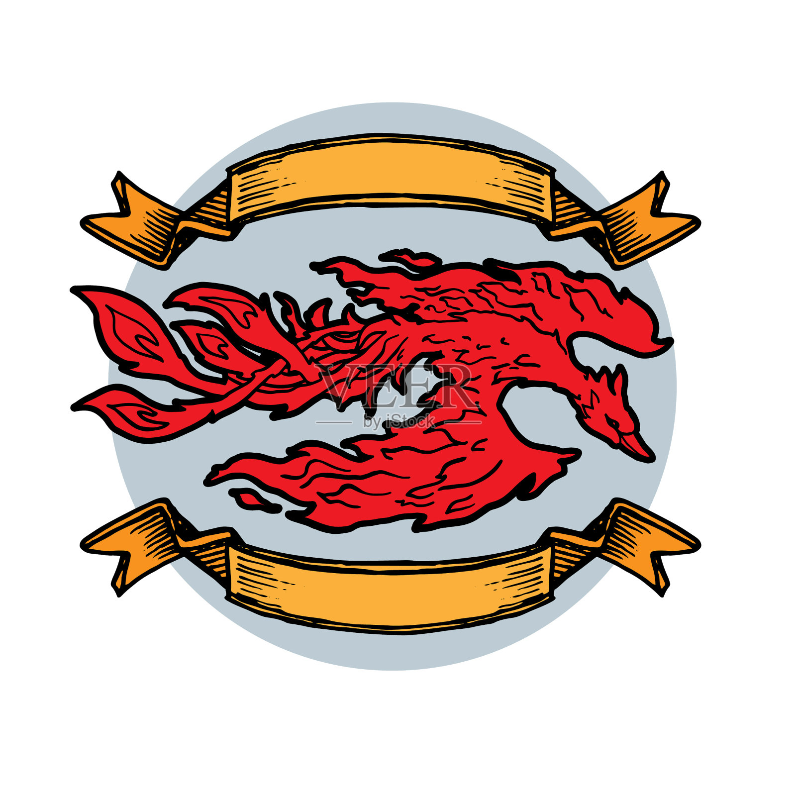 红凤凰梅花模板插画图片素材