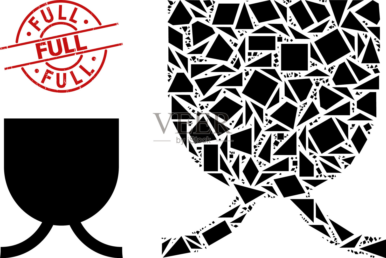 几何满杯图标马赛克和刮满插画图片素材