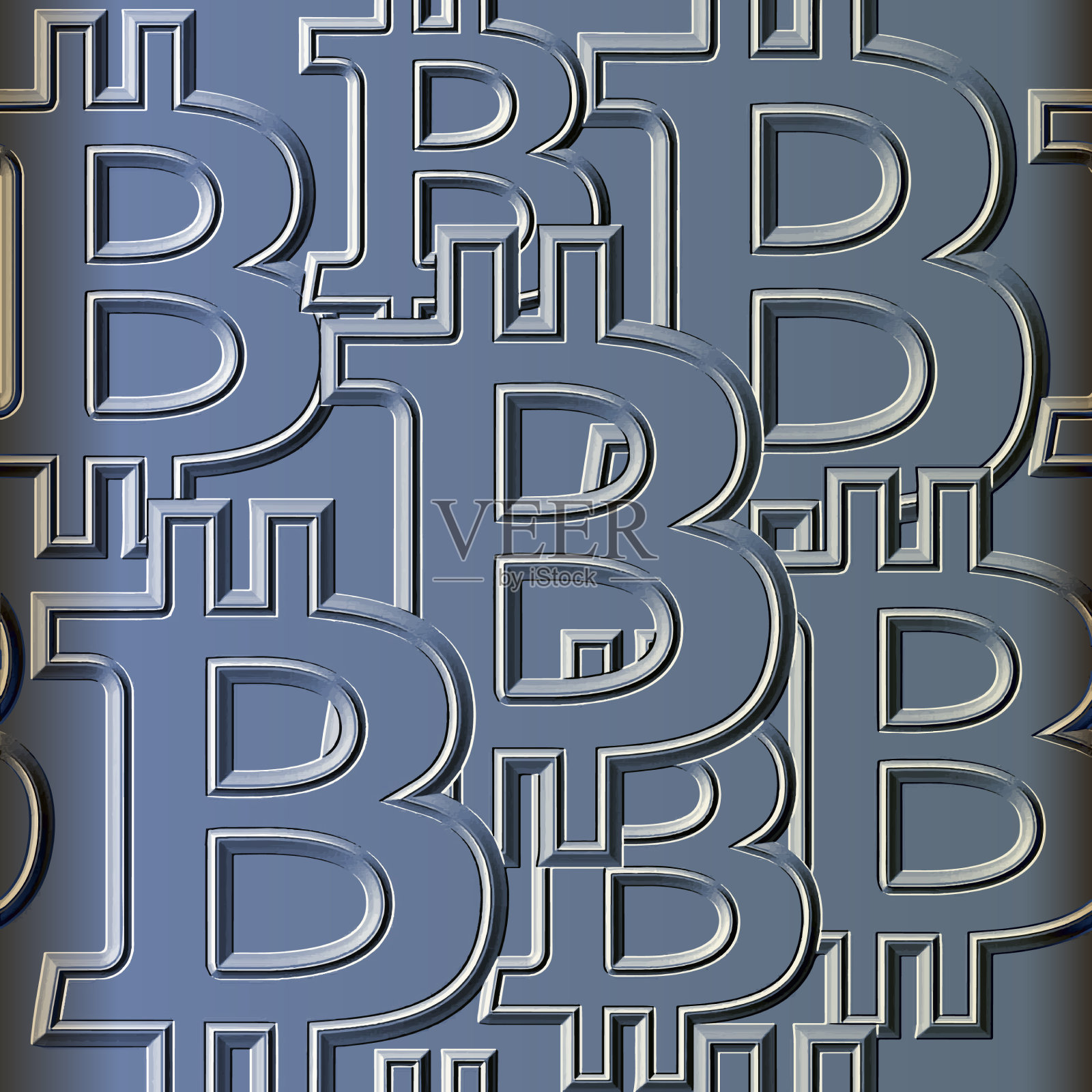 浮雕3d比特币符号无缝图案插画图片素材