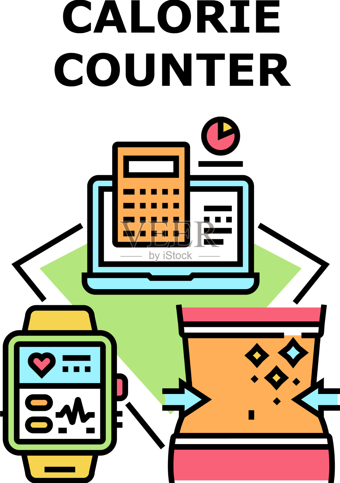 卡路里计数器图标插画图片素材