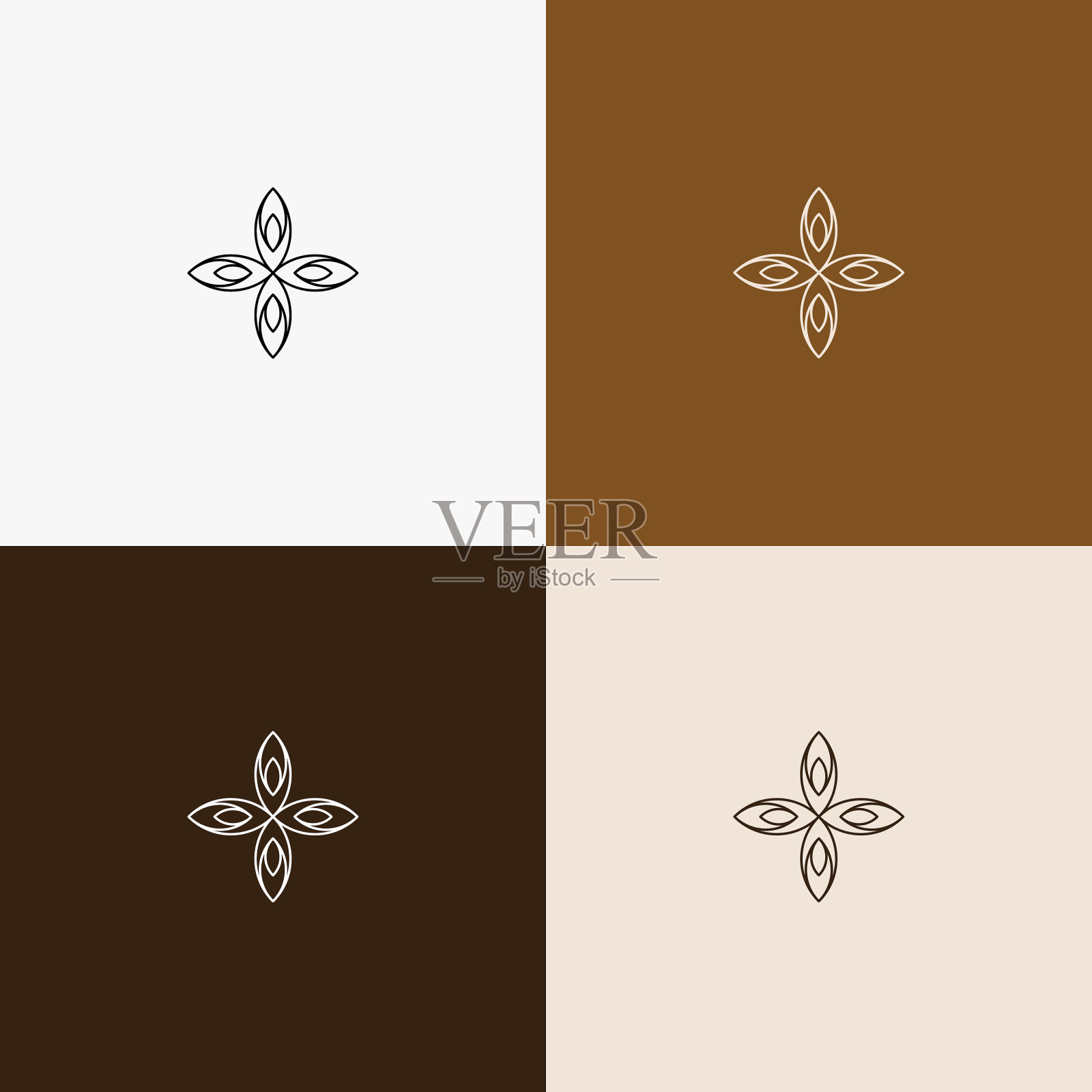 最小线艺术符号和图标的标志模板插画图片素材