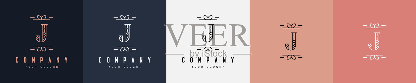 豪华字母字母框标志标志模板插画图片素材