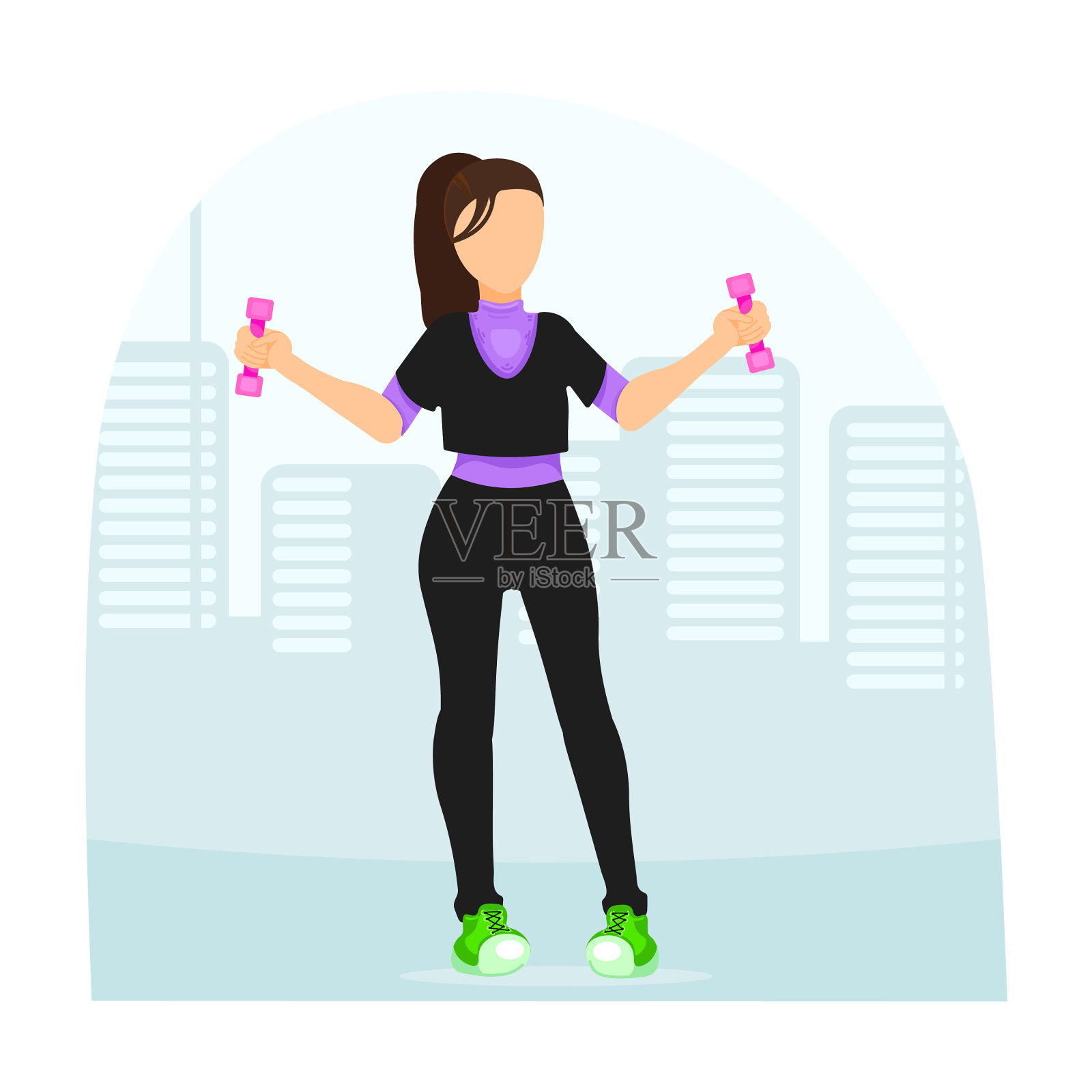 快乐的女人健身设计元素图片