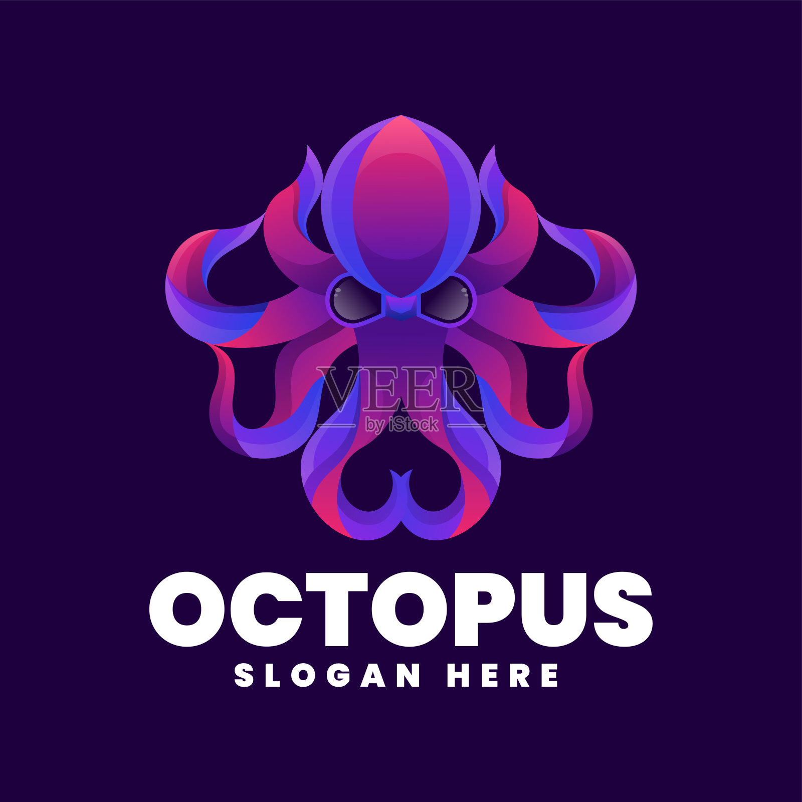 矢量插图章鱼渐变彩色风格插画图片素材