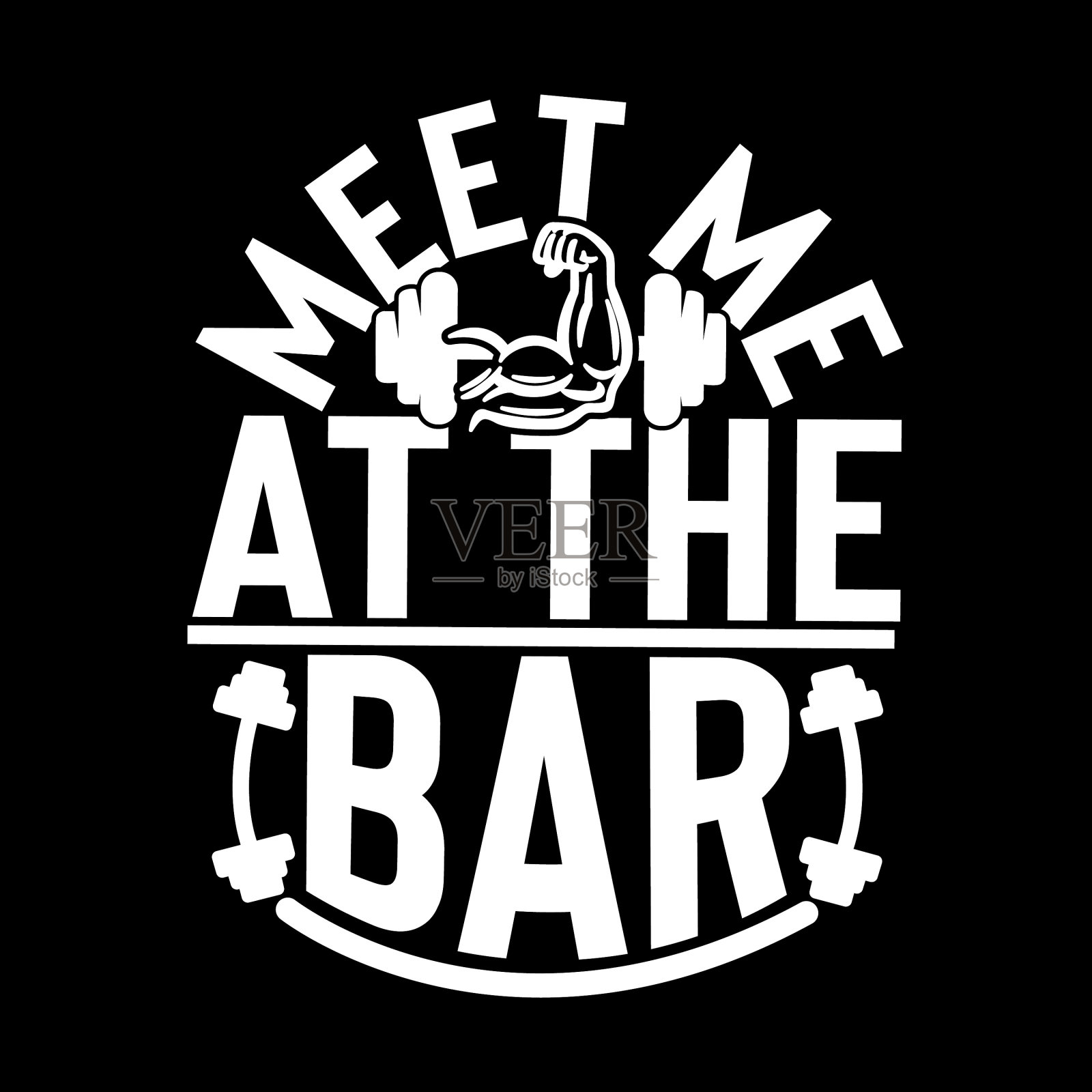 在酒吧见我复古字体设计插画图片素材