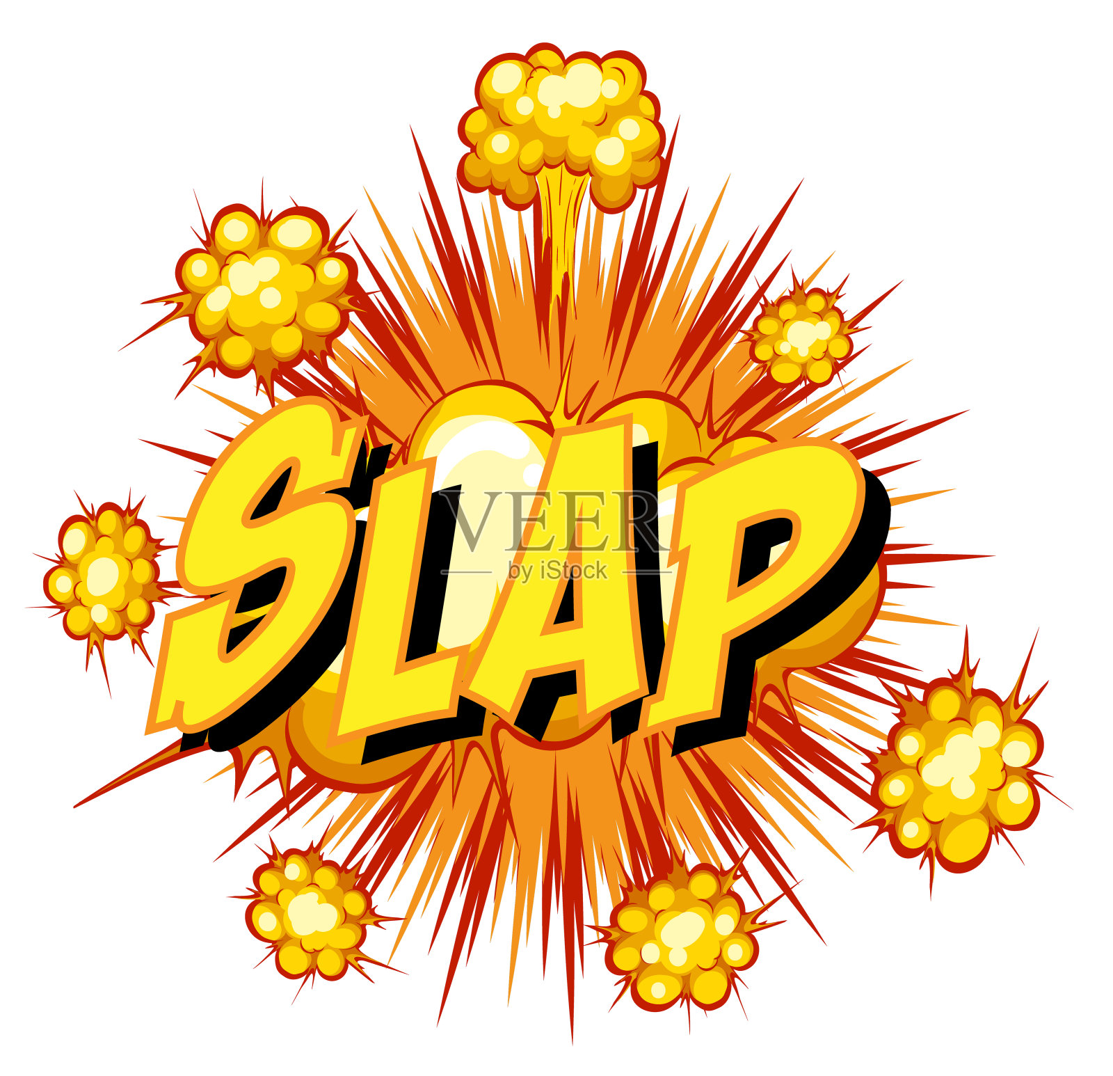 漫画演讲泡沫巴掌文本插画图片素材