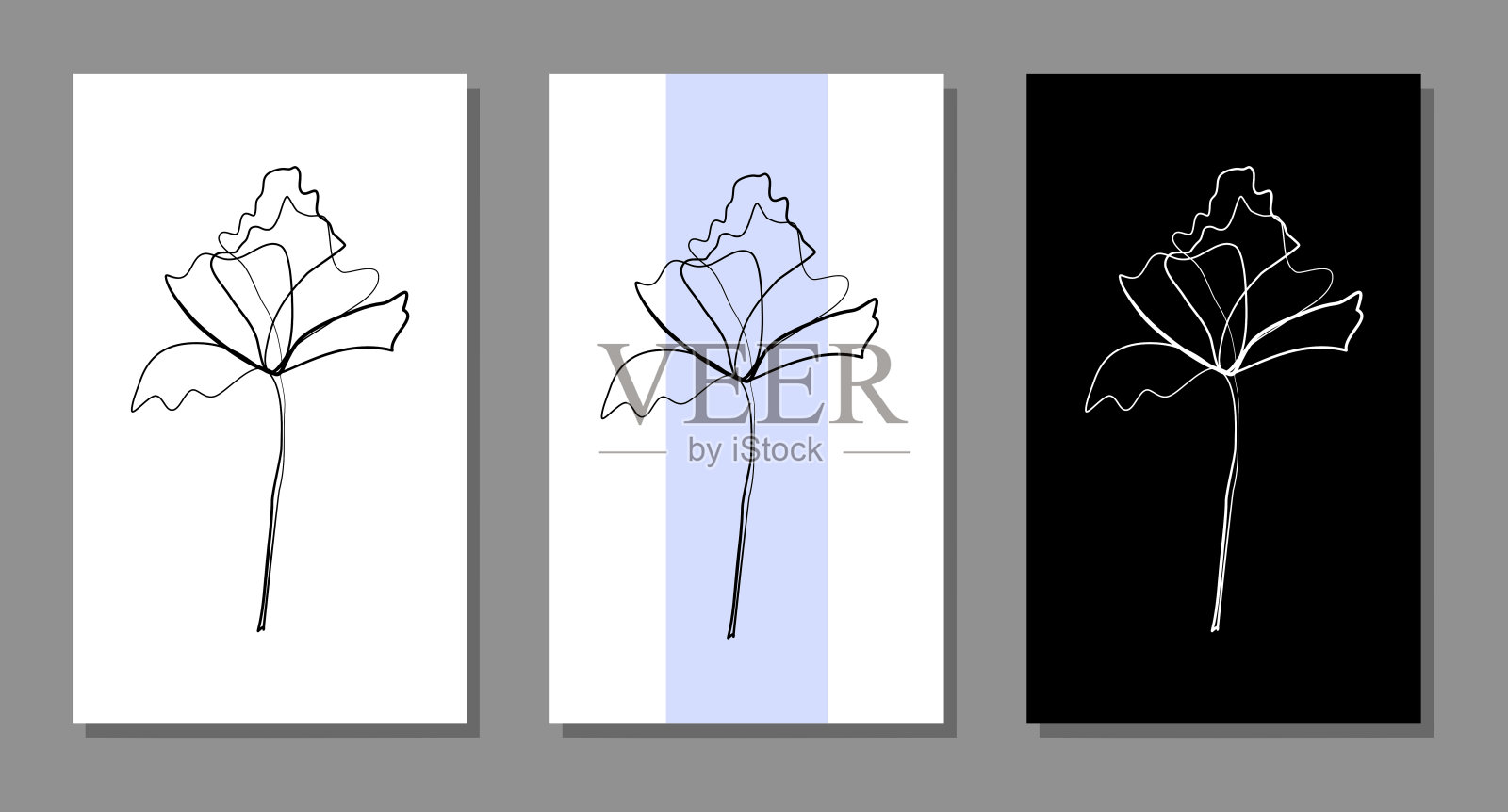 载体植物墙艺术，带花。插画图片素材