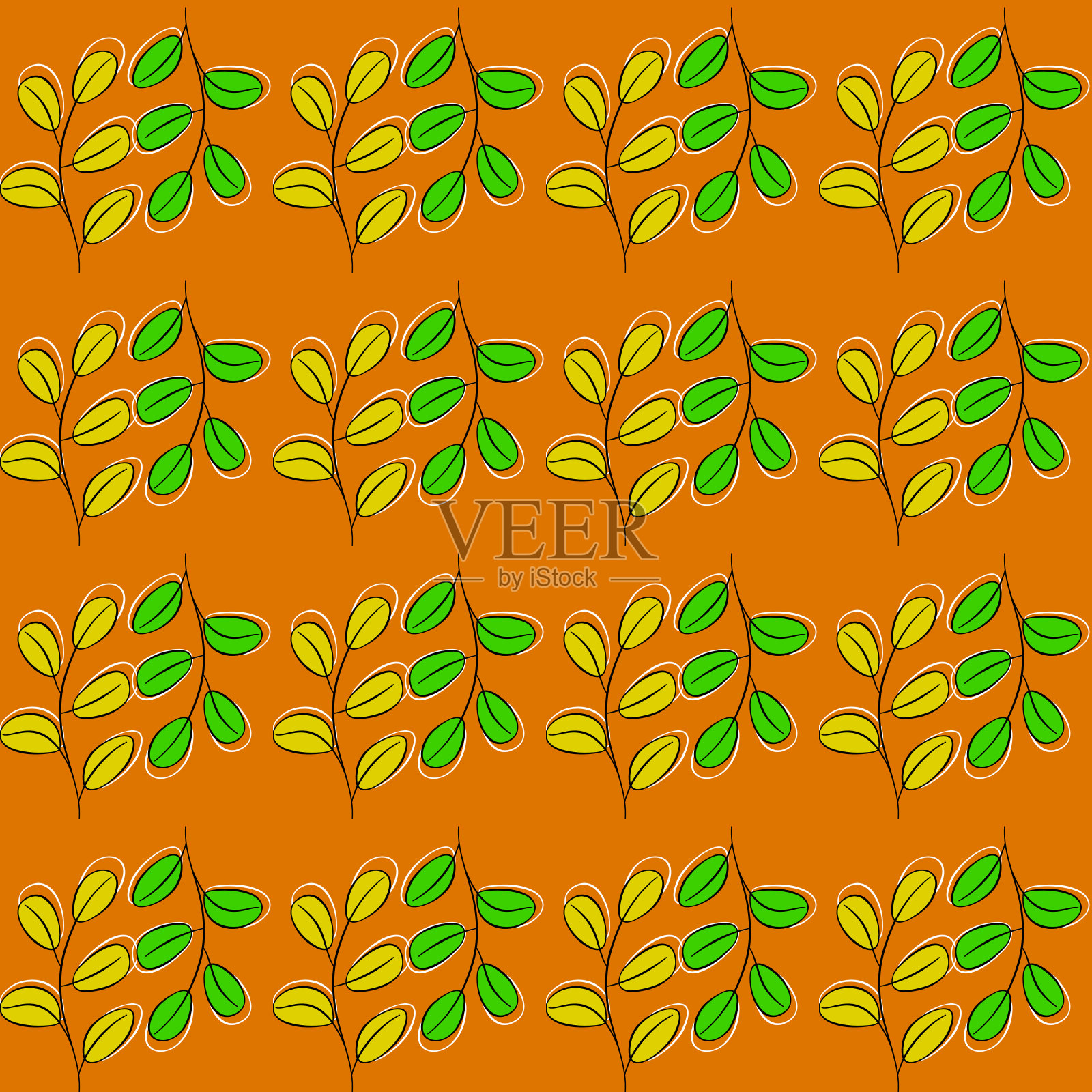 叶子无缝半滴图案插画图片素材