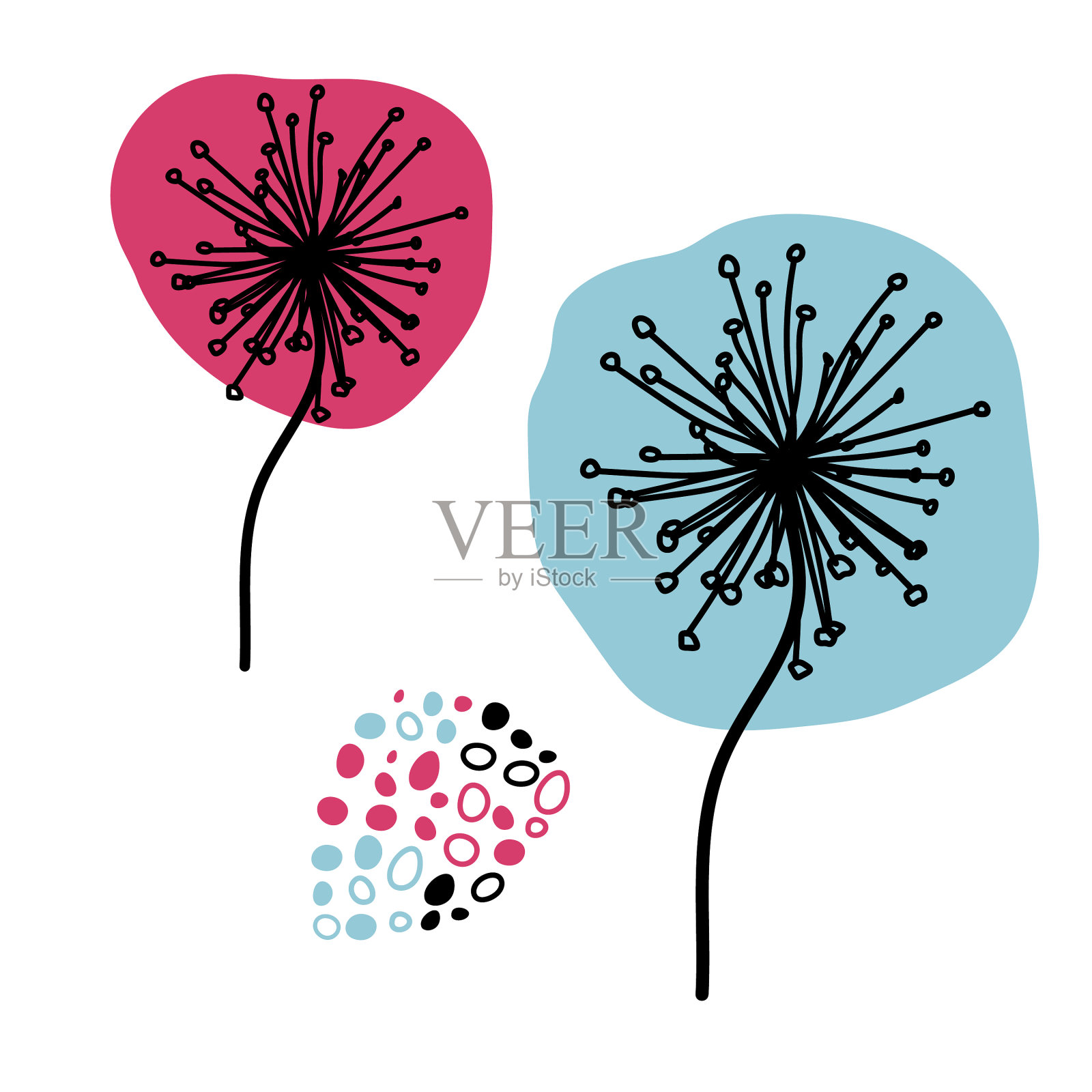 抽象的花趋势的颜色设计元素图片