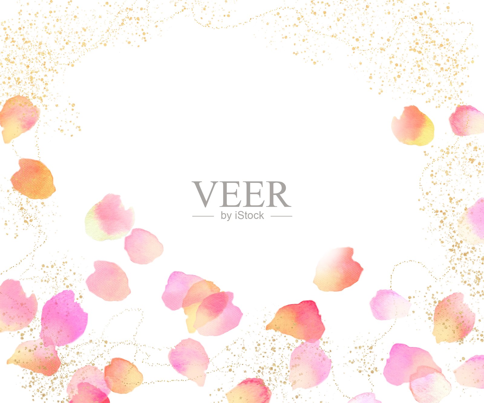 水彩手绘插图美丽的舞蹈皮埃尔德朗萨德玫瑰花瓣插画图片素材