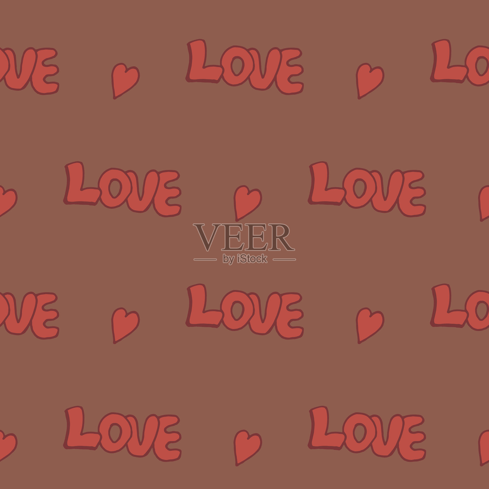 天衣无缝的图案，上面有爱和心的字插画图片素材