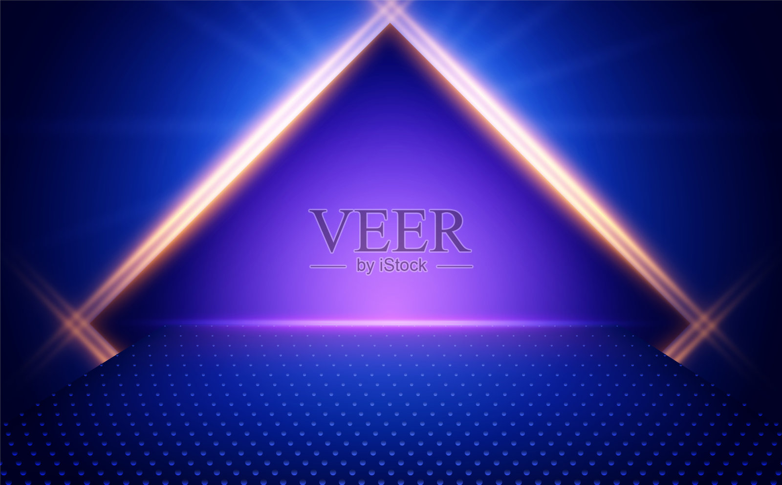 矢量空点闪耀的桌子或房间墙壁背景与三角形蓝色横幅的设计插画图片素材