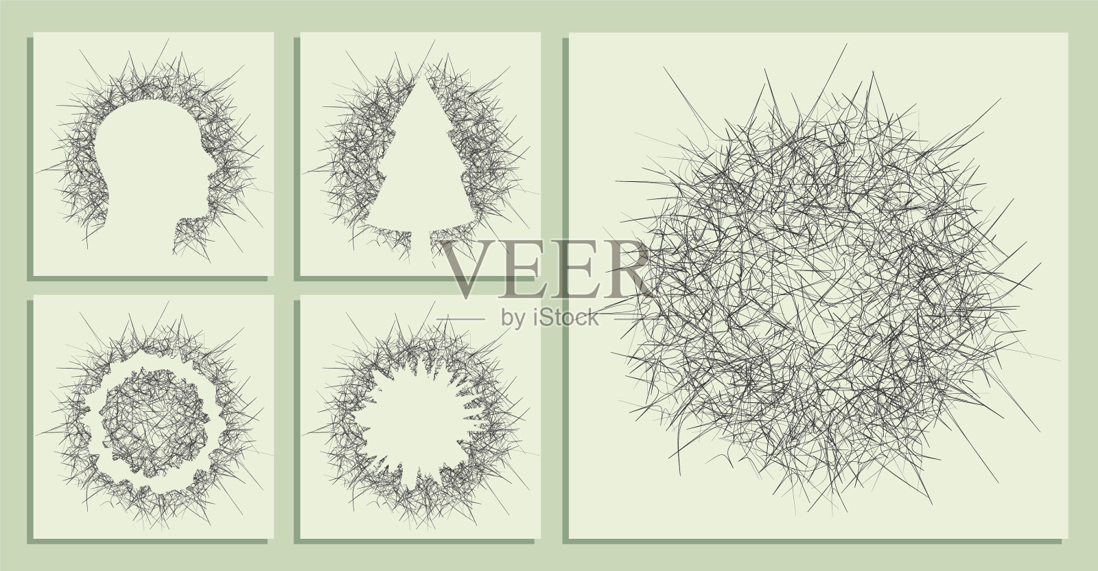 抽象圆形背景的小手绘插画图片素材