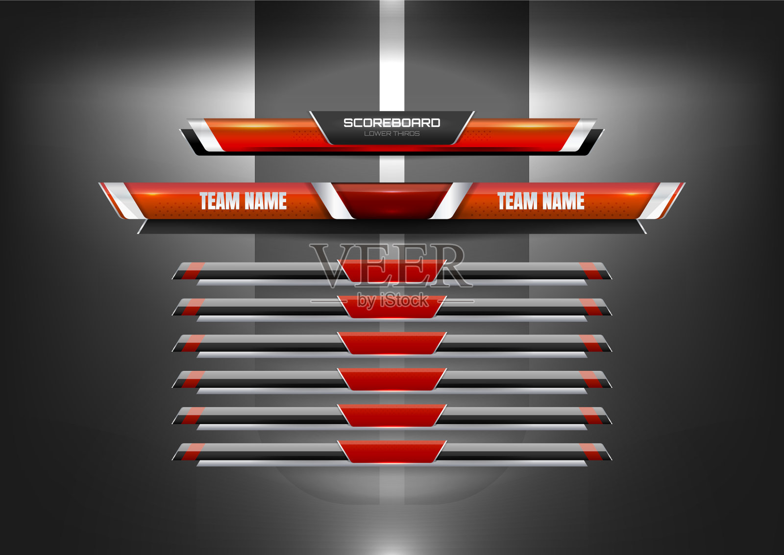 红色记分牌低三分之一插画图片素材