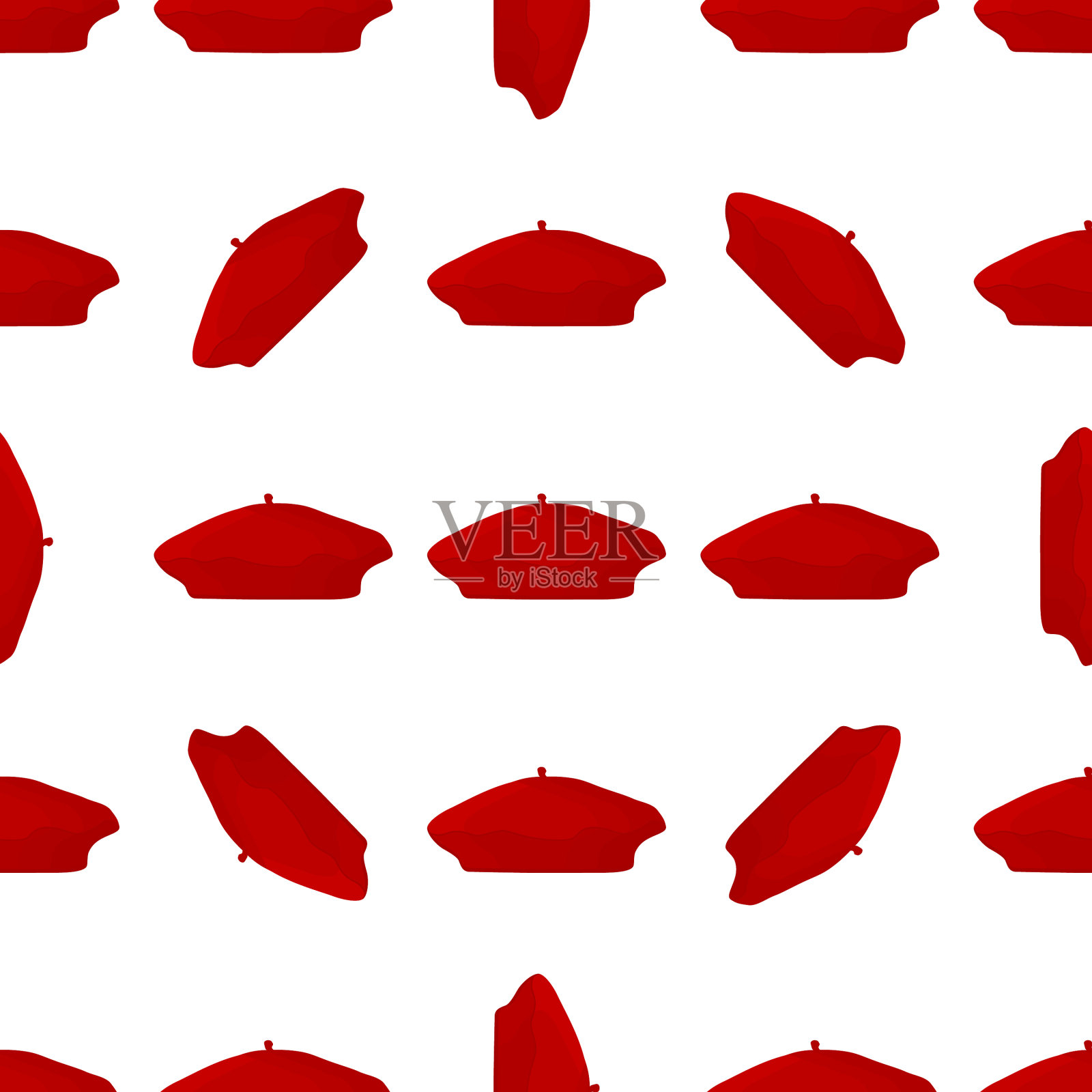 主题彩色图案帽子贝雷帽插画图片素材