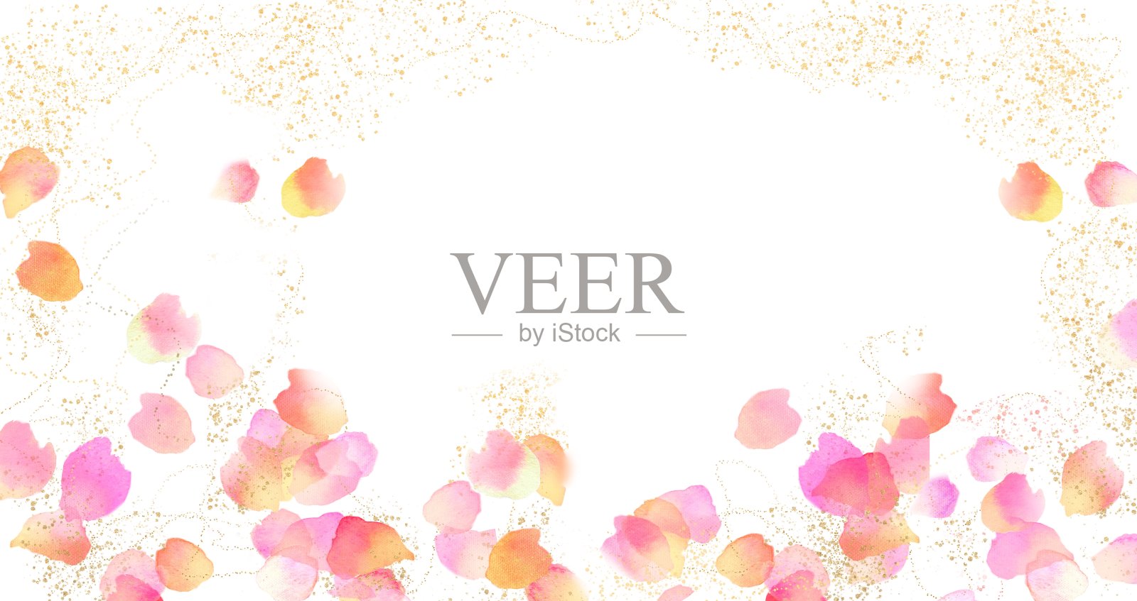 水彩手绘插图美丽的舞蹈皮埃尔德朗萨德玫瑰花瓣插画图片素材