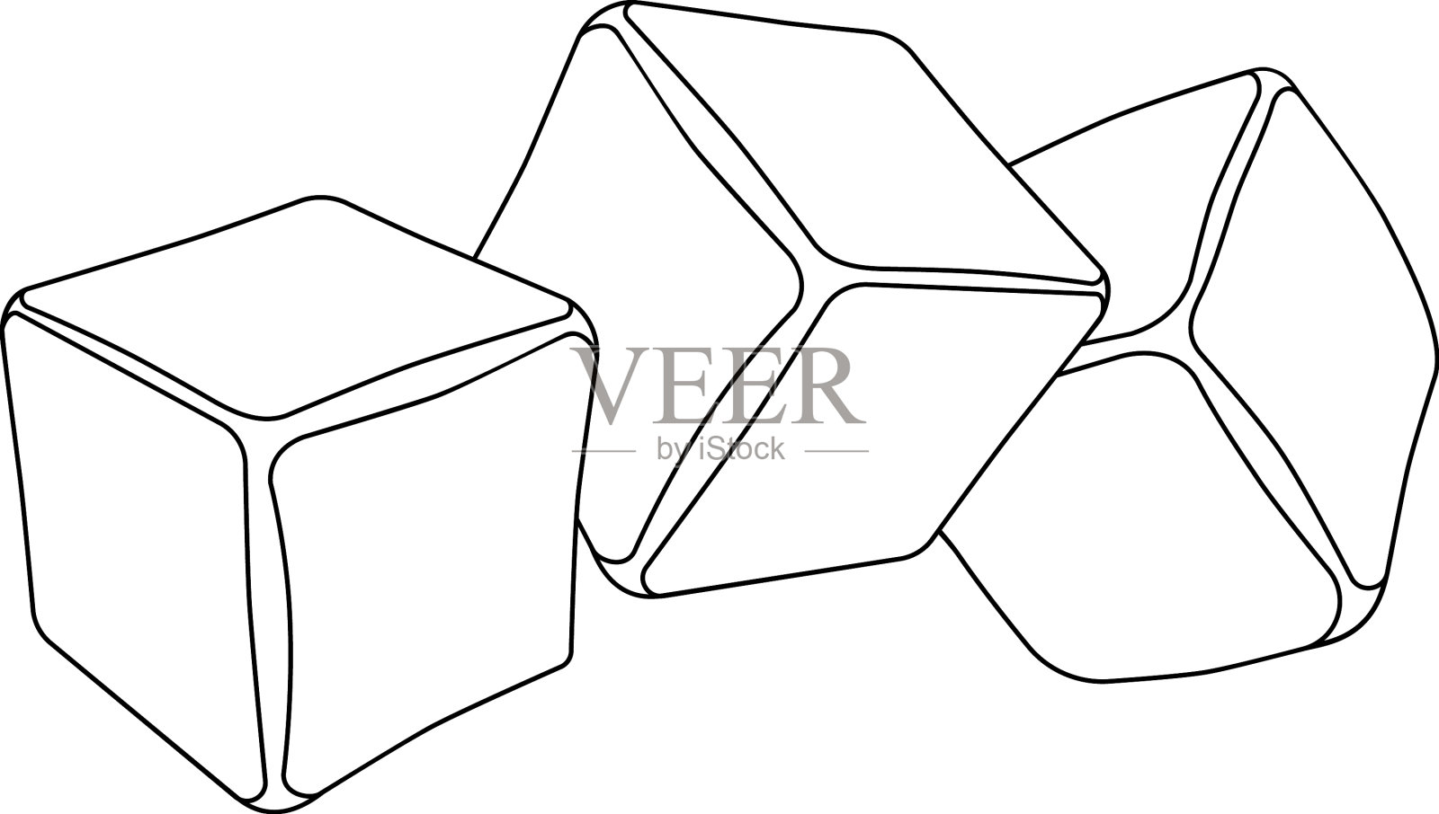 冰块饮料-线性设计元素图片