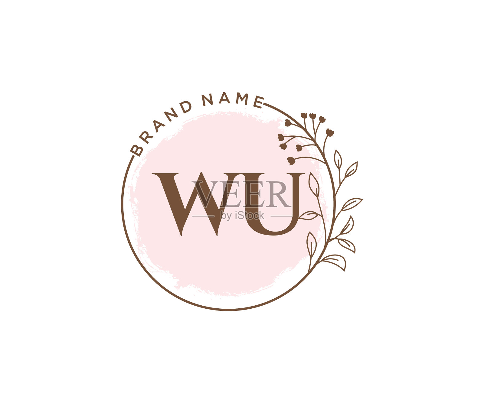 最初吴氏女性logo可用自然沙龙设计元素图片