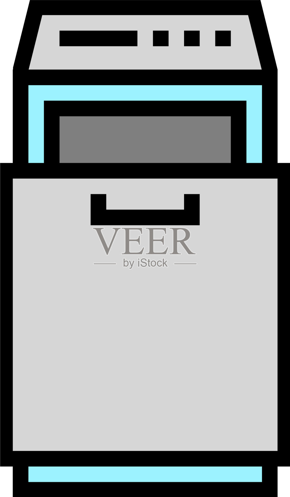 垃圾压缩器彩色图标设计元素图片