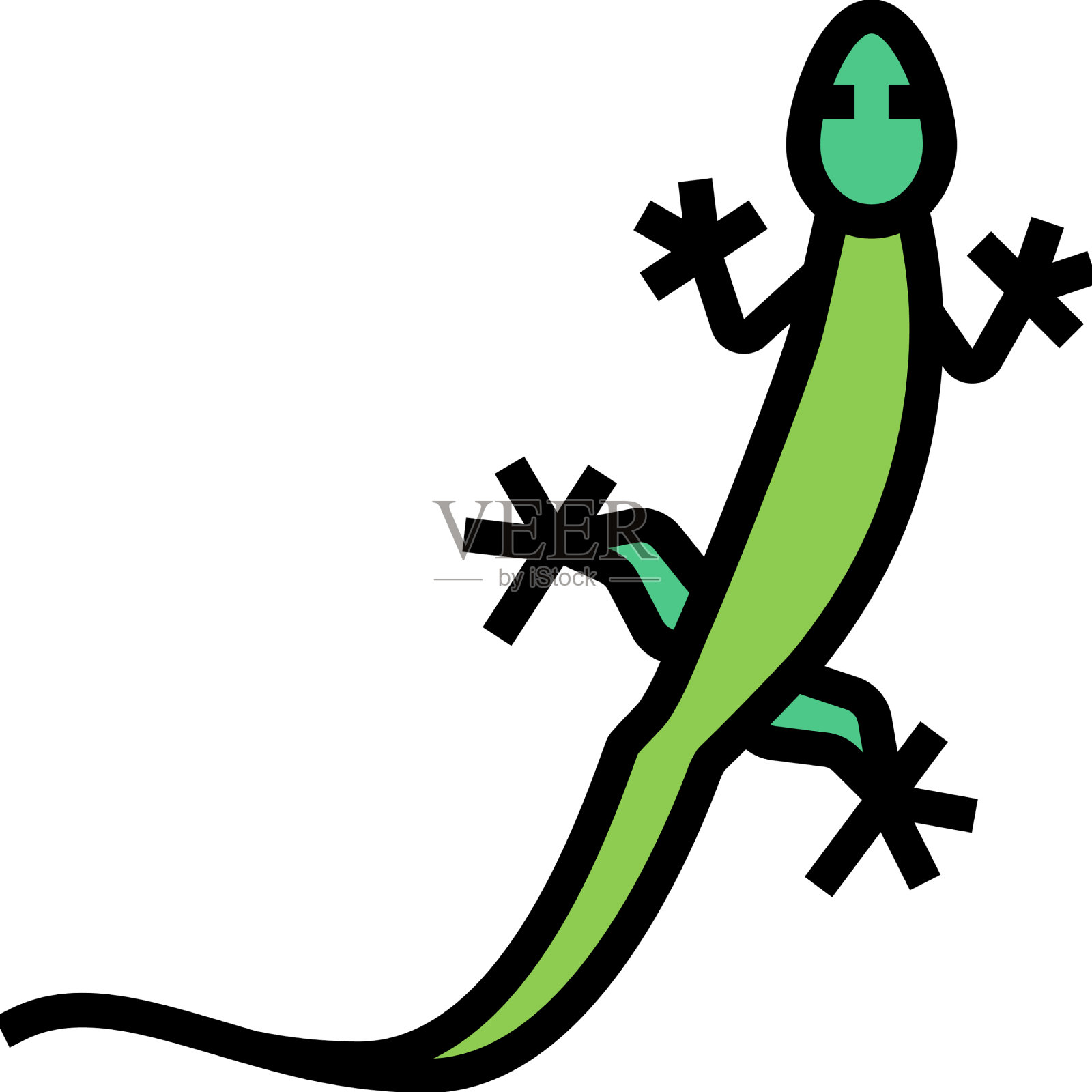 蜥蜴野生动物的颜色图标设计元素图片