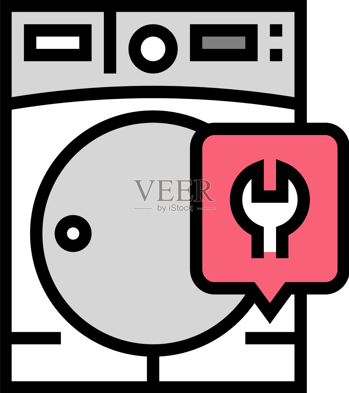 烘干机维修彩色图标设计元素图片