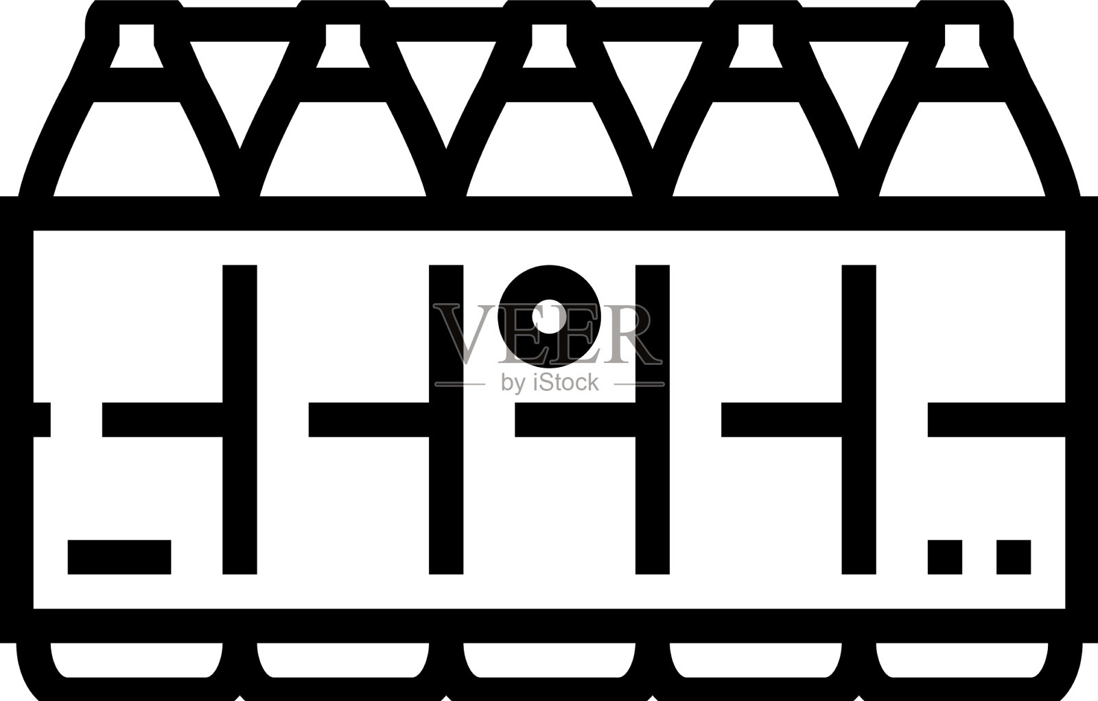 水瓶包装线图标设计元素图片