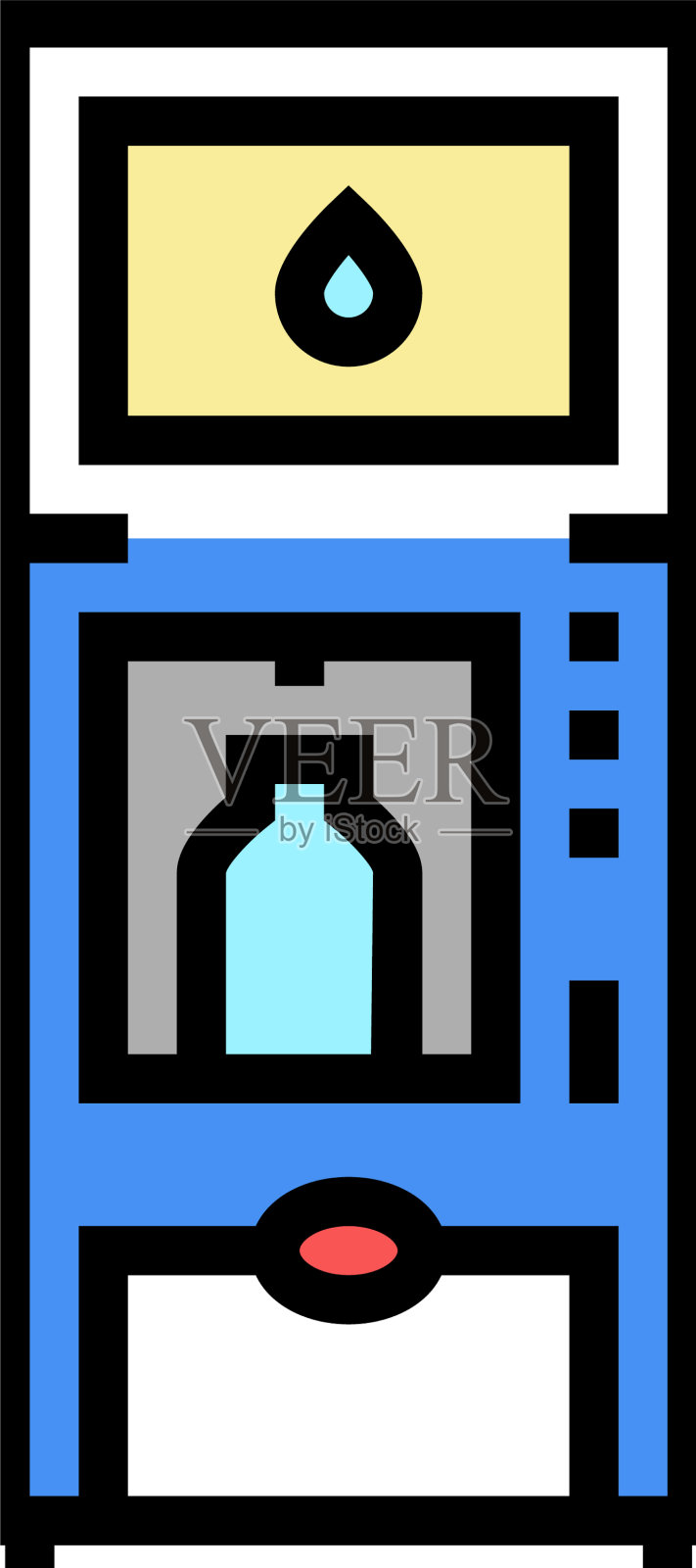 水自动售货机彩色图标设计元素图片