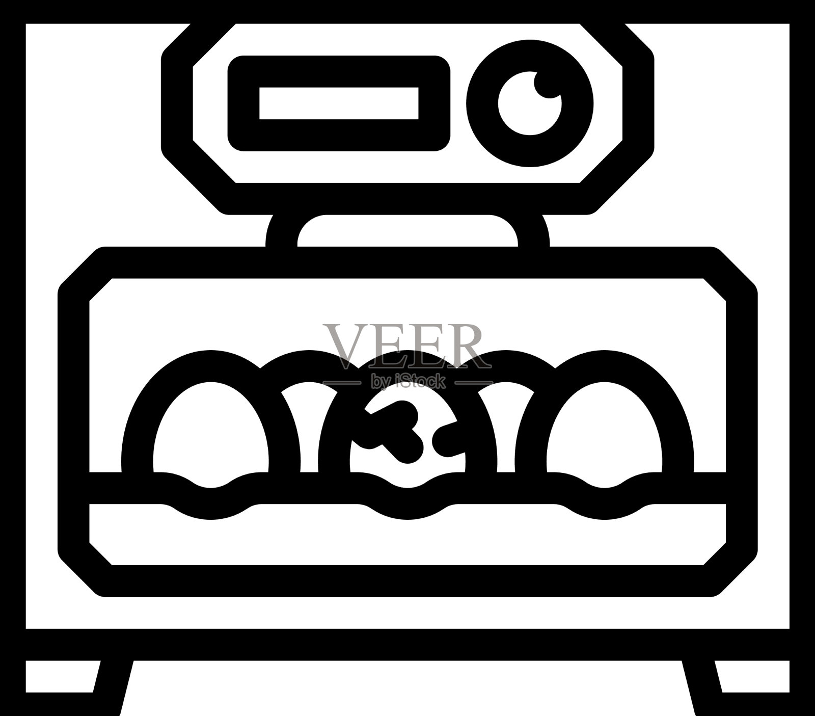 孵化器鸟农场设备线图标设计元素图片