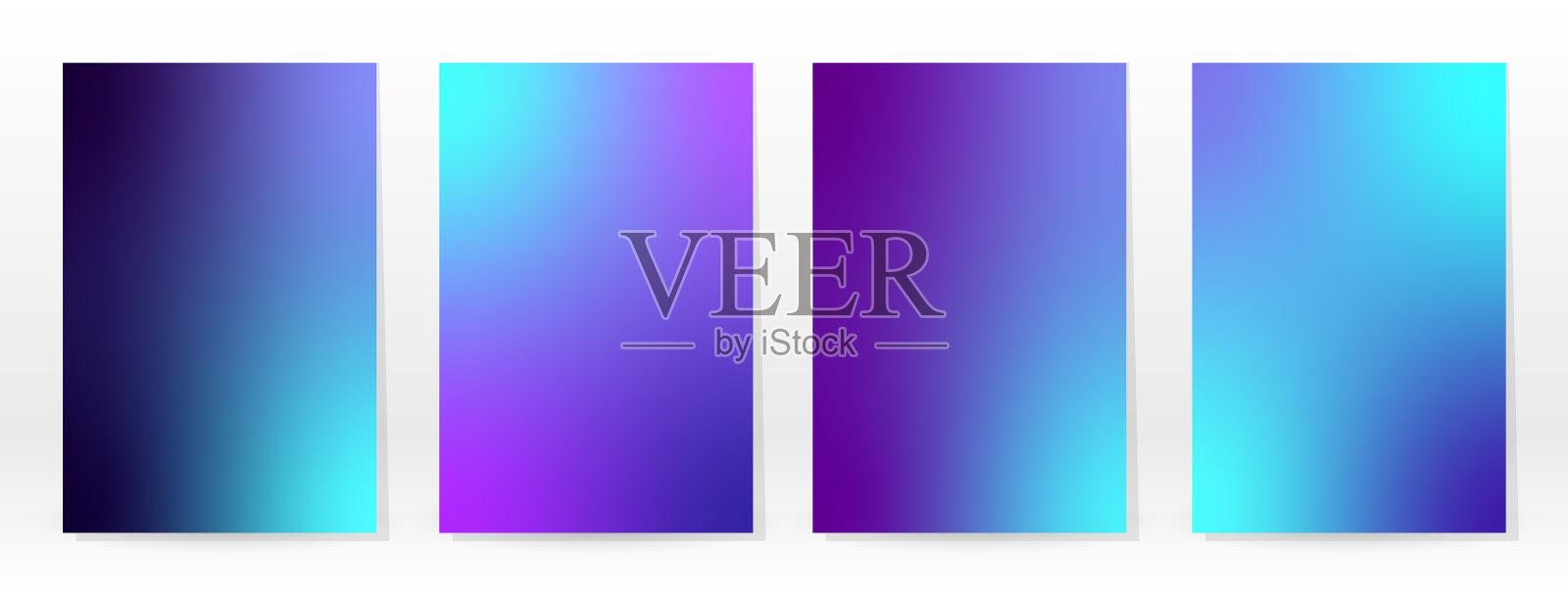 最小海报粉彩柔和的蓝色渐变设置插画图片素材