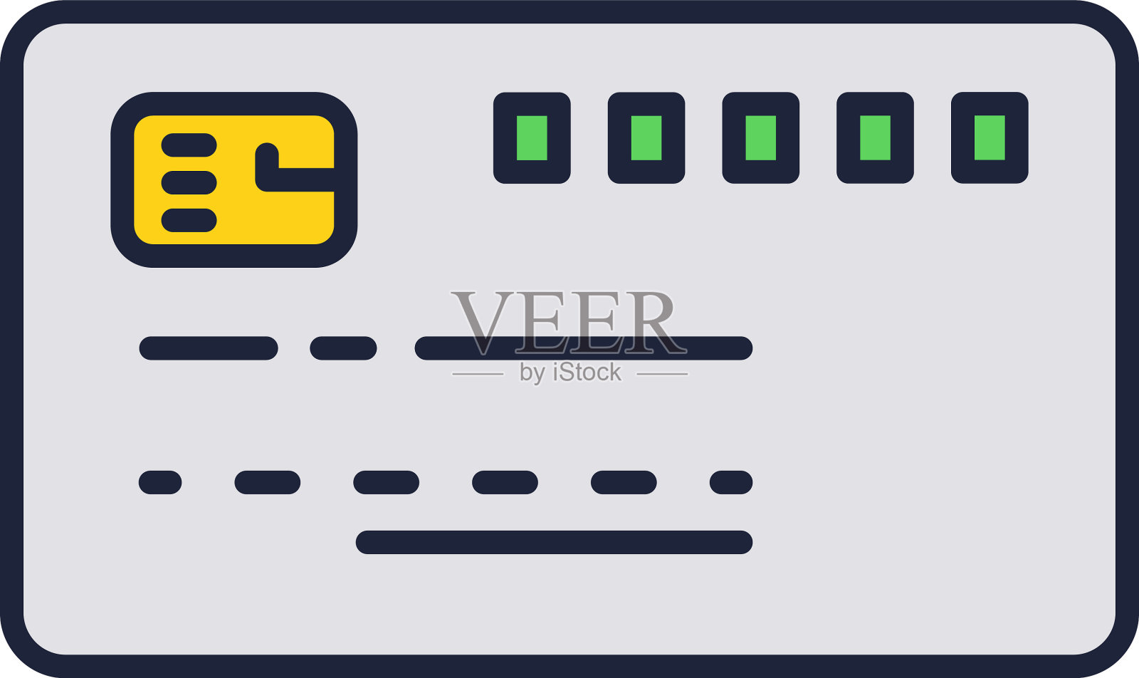 电子银行卡图标孤立在白色上插画图片素材