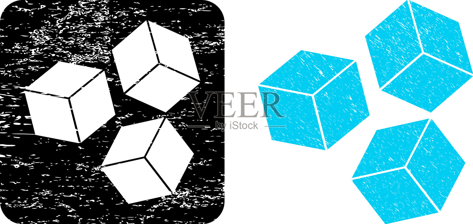 Grunge方糖孔印插画图片素材