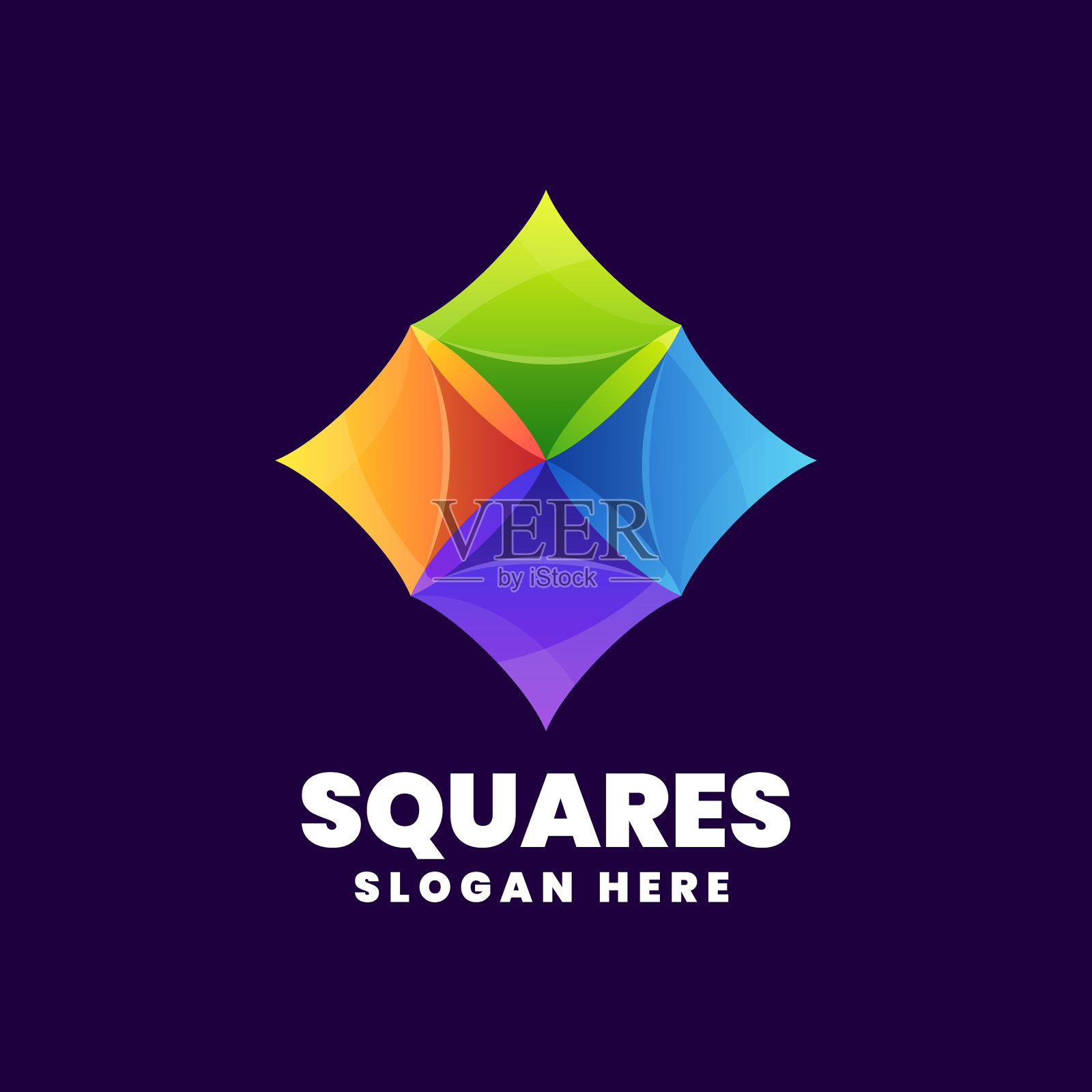 标志方形渐变彩色风格插画图片素材