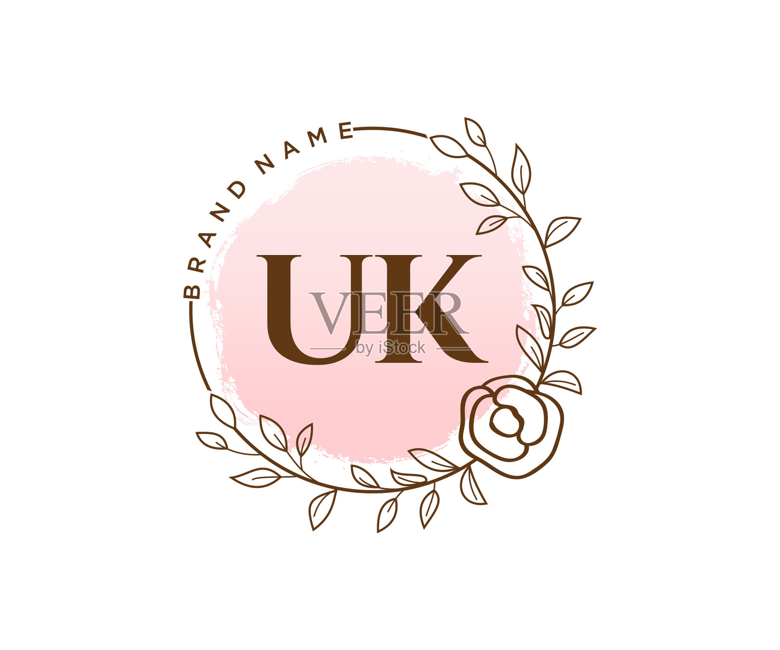 最初的英国女性标志可用的自然沙龙设计元素图片