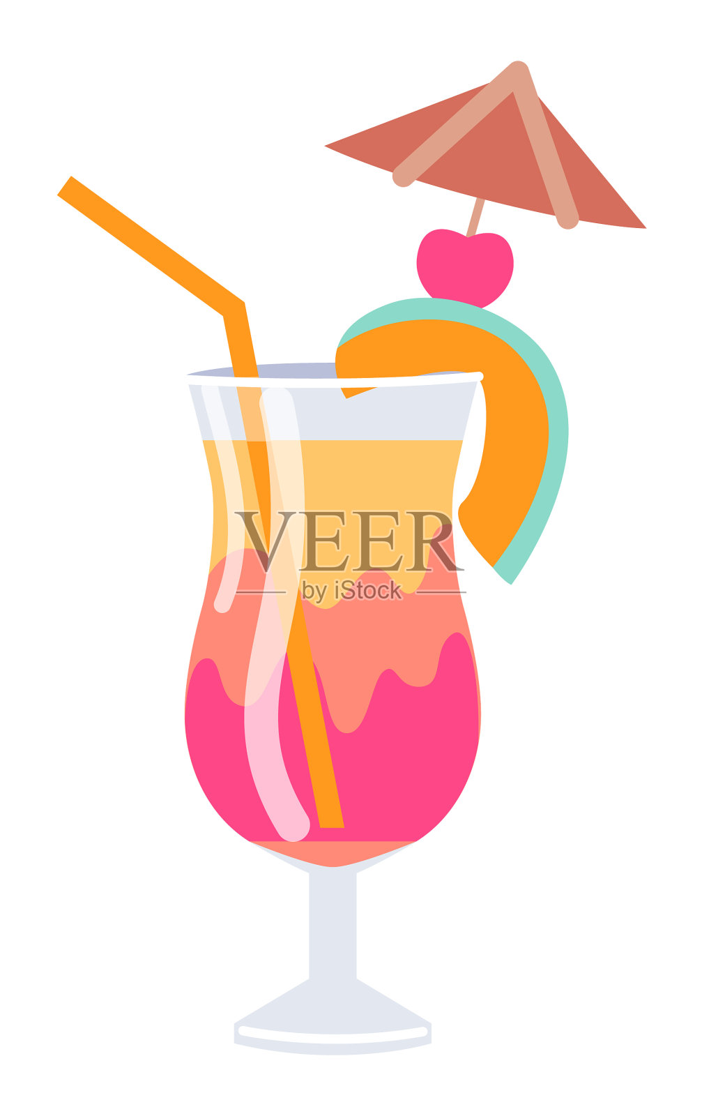 杯子搭配鸡尾酒简单设计元素图片